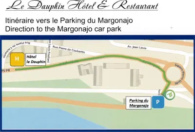 a map of the marina island and reteland attractions at Hotel le Dauphin in Ajaccio