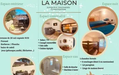 a collage of images of a room in a house at Maison en corse in Santa-Maria-Poggio
