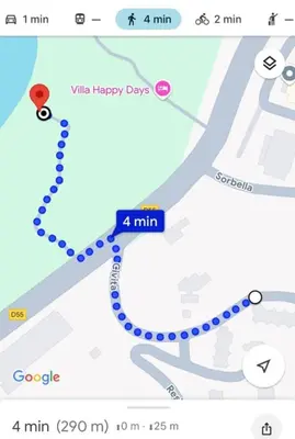 a screenshot of a google map of a mile happy day at Bas de villa 27 Pietrosella in Pietrosella
