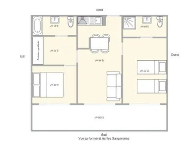 a floor plan of a house at Ajaccio Sanguinaires - 3p - Terrasse - Piscine in Ajaccio