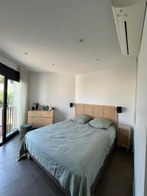 a bedroom with a bed and a large window at Pietrosella Canelli Sea View in Pietrosella