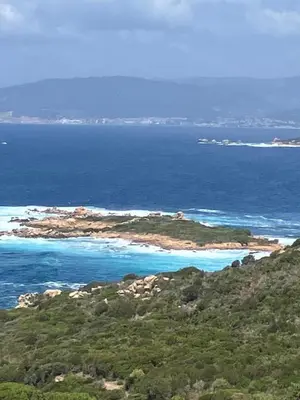 an island in the middle of the ocean at Large Family Villa, exceptional sea view in Coti-Chiavari