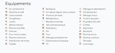 a screenshot of a cell phone screen with the editprefix at Mini-villa dans résidence avec piscine T2 BONIFACIO in Bonifacio