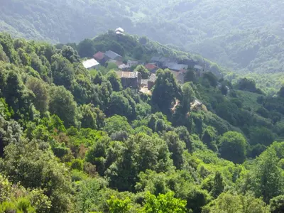a small village in the middle of a green mountain at Apartment Sole e Ventu 30qm by Interhome in San-Giovanni-di-Moriani