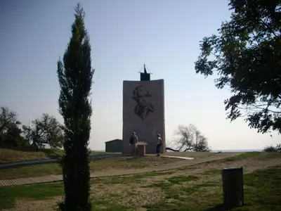 a monument with a painting of a man on it at Apartment Sole e Ventu 30qm by Interhome in San-Giovanni-di-Moriani