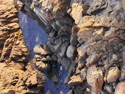an overhead view of a rocky mountain with at Holiday Home Casa zinu mit Blick aufs Meer by Interhome in Cargèse