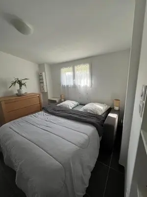a bedroom with a large bed in a room at Maison in Linguizzetta