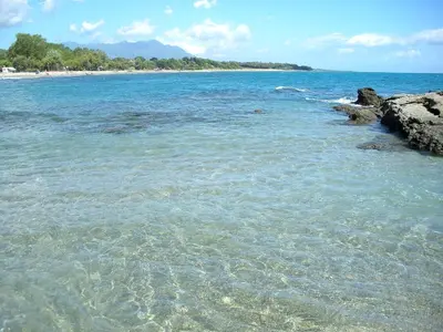 a beach with clear blue water and rocks at Residence Sognu di Mare in Linguizzetta