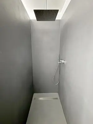 a bathroom with a white sink and a mirror at Panoramic Sea View - Heated Pool - Comfort in Coti-Chiavari