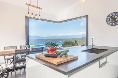 an image of a villa with a swimming pool at Panoramic Sea View - Heated Pool - Comfort in Coti-Chiavari