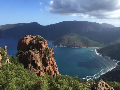 a view of the ocean from a mountain at A Stalla in Piana