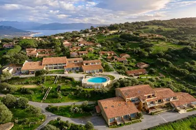 an aerial view of a home with a resort at Appartement 4 personnes - Soléa 126 - Vue Nature in Serra-di-Ferro