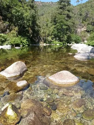 a river with rocks in the water at CORSE Bravone bel appart à 2 pas de la plage 2ch et mezzanine in Linguizzetta
