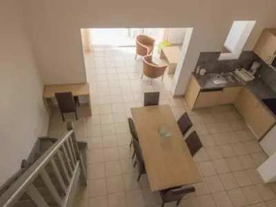 a kitchen with a sink and a microwave at Villa terrasse pour 7 pers avec salon de jardin - API-1-52-1814 in Venzolasca