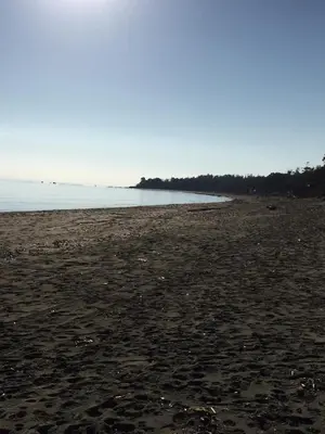a sandy beach with the ocean in the background at U-Casone in Linguizzetta