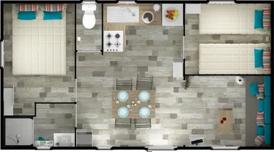 a floor plan of a room with at Camping Corsica Paradise in Calcatoggio