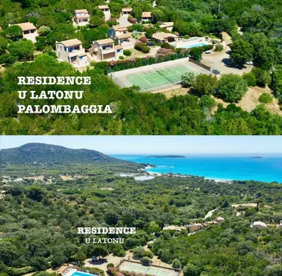 two pictures of a house and a resort at Residence 