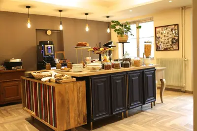 a kitchen with a counter with food on it at Sole E Monti in Quenza