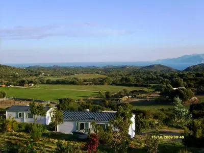 an aerial view of a house in a field at La Canardiere in Casta