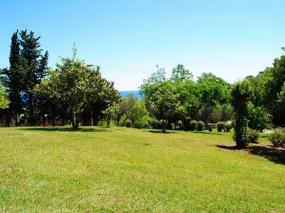 a field with a herd of elephants in the distance at Holiday Home Maison Josée by Interhome in Cervione