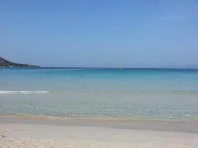 a view of the ocean from the beach at T2 de 45 m2 sur Porticcio avec Jardin in Porticcio