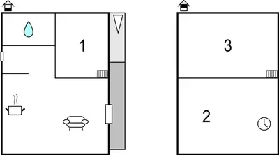 a schematic diagram of a laboratory with two different reactants at 3 Bedroom Gorgeous Home In Cervione in Cervione