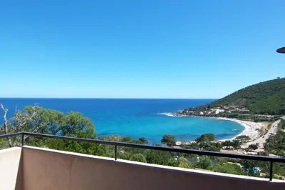 a view of the beach from a balcony at COLOMBA in Conca