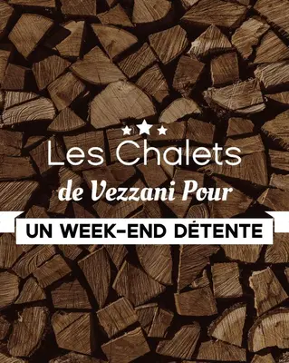 a picture of a wood floor with the words less chates de vaan pour at Gîtes les Chalets Vezzani Spa in Vezzani