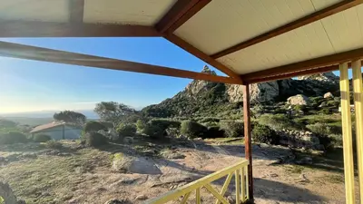 a view from the porch of a house at Camping Trinité in Bonifacio