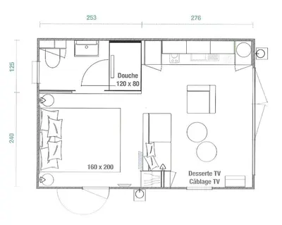 a floor plan of a tiny house at PetraLegna in Porto-Vecchio