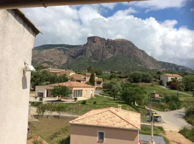 a view of a mountain from a house at Chambres du Gozzi in Afa
