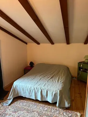 a bedroom with a bed in a room at Petite maison proche de la nature in Vico