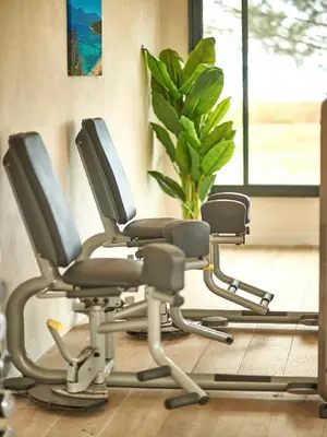two chairs in a room with a potted plant at Casa e Natura in Moriani Plage