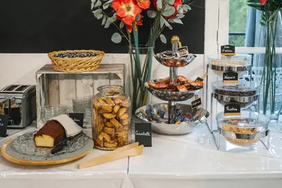 a table with different types of food on it at Le Vaita in Porto Ota