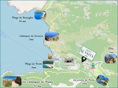 a map of the hike to be kind at Le Vaita in Porto Ota
