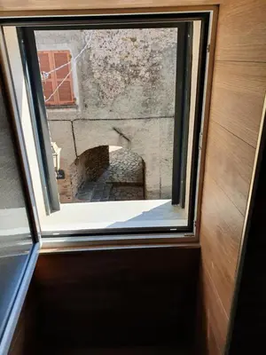 a view from the window of a building at English Club in Corsica B&B in Porri