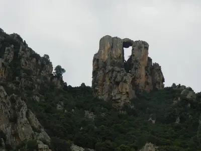 a rock formation on the side of a mountain at Les Asphodèles in Partinello