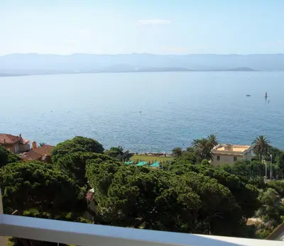 a view of the ocean from a balcony at Le Parc Impérial in Ajaccio