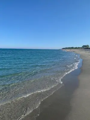 a beach with the ocean and the shoreline at Maison Corse in Aléria