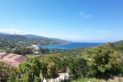 a view of the ocean from a hill at MORA in Conca
