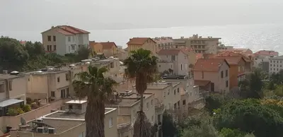 a view of a city with houses and palm trees at dupleix U Forcone in Ajaccio