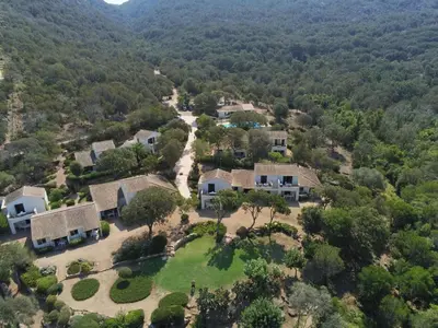 an aerial view of a home in the mountains at Résidence Mari di Soli in Porto-Vecchio