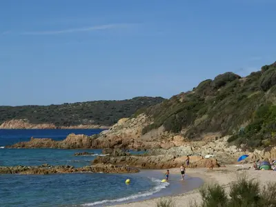 a group of people on a beach near the water at Romantic Retreat in Cargèse in Cargèse