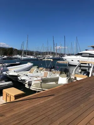 a bunch of boats are docked at a dock at Appt T2 Standing avec Piscine et Terrasse in Porto-Vecchio