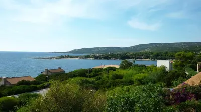 a view of a body of water with trees and houses at APPARTEMENT PIED DANS L EAU ET VUE MER MAGNIFIQUE in Sartène
