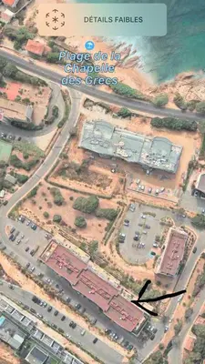 a map of a parking lot next to the ocean at Superbe appartement 3 étoiles Ajaccio début Sanguinaires in Ajaccio