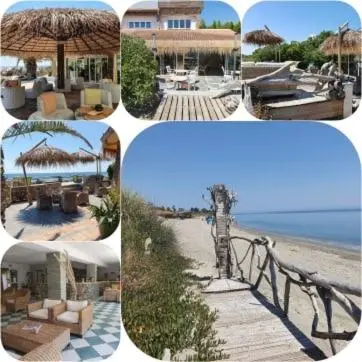 a collage of pictures of a beach with a building at Levolle Marine in Poggio-Mezzana