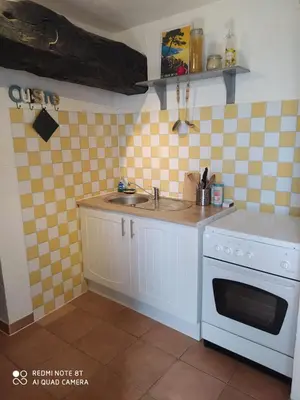 a kitchen with a sink and a stove at Sole e Ventu 50qm in San-Giovanni-di-Moriani