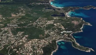 a map of the island of white teeth at Villa Ucellu sur 600 m2 avec accès mer privilégié et piscine privée chauffée in Sainte-Lucie de Porto-Vecchio