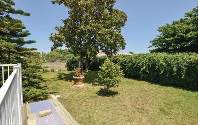 a yard with a tree and a fence at Awesome Home In Borgo in Borgo